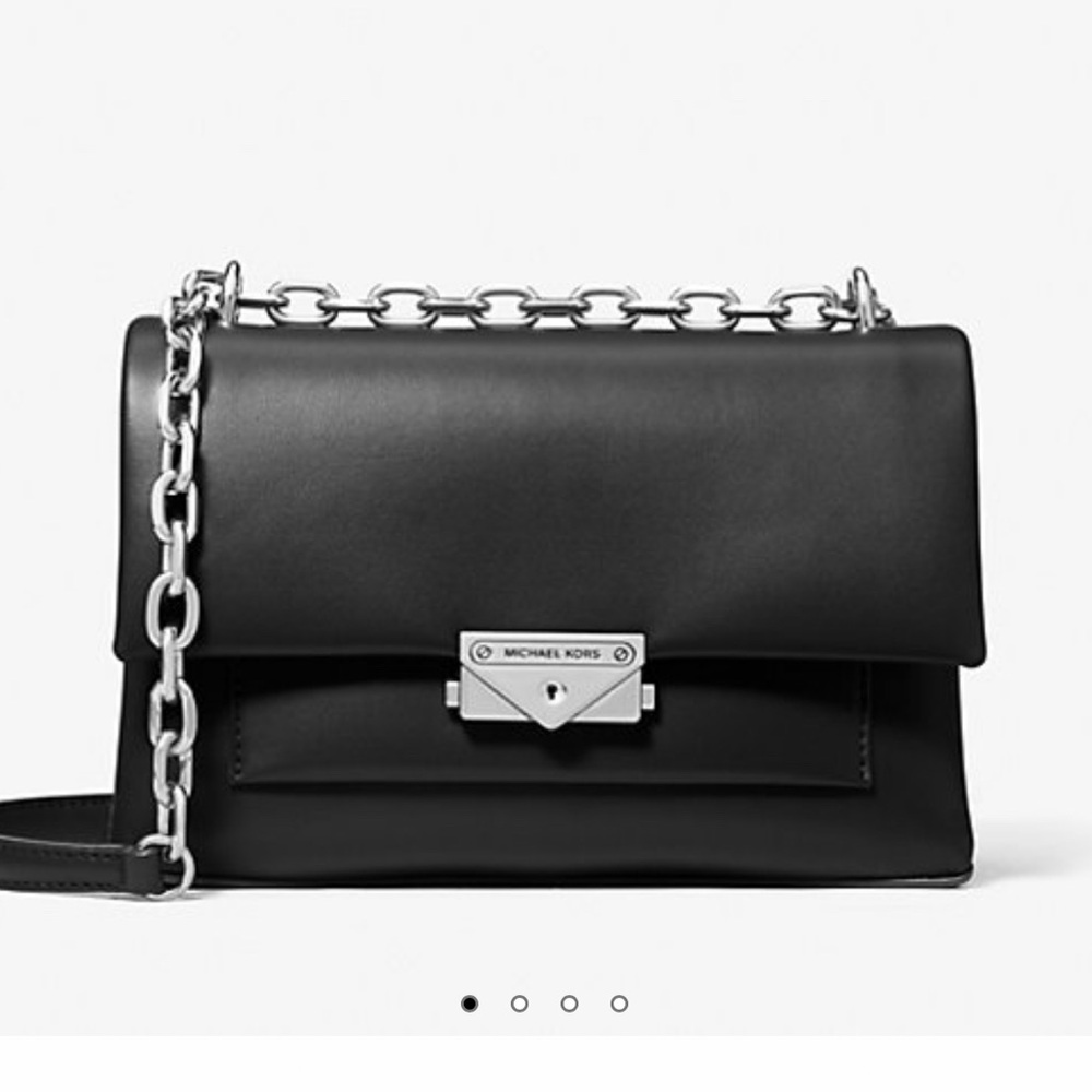 New Michael Kors Cece Medium Flap Shoulder Bag Black